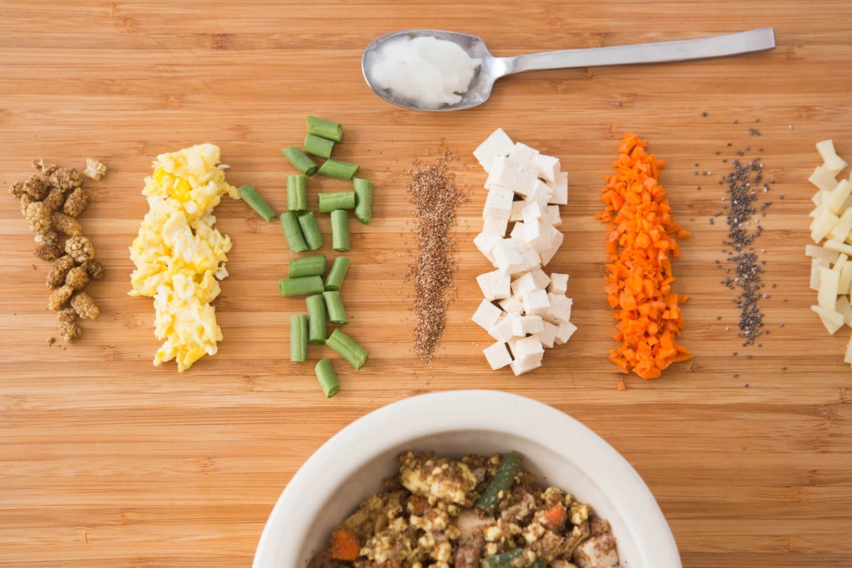 A lineup of ingredients on a cutting board