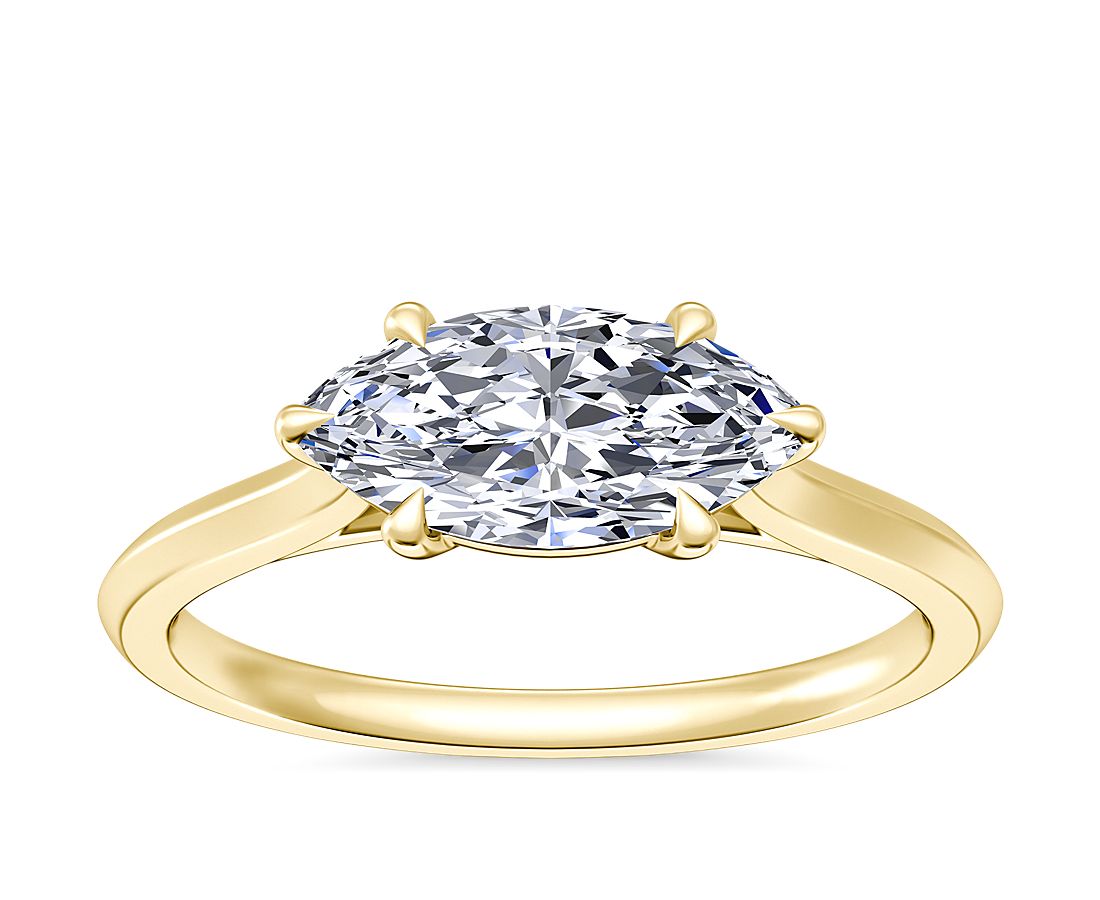 marquise cut diamond engagement ring east to west