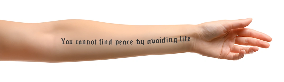 forearm typography tattoo mockup