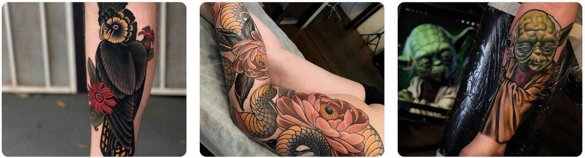 three tattoo examples by tattoo artist veness tattoo