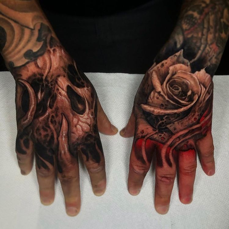 badass hand tattoos