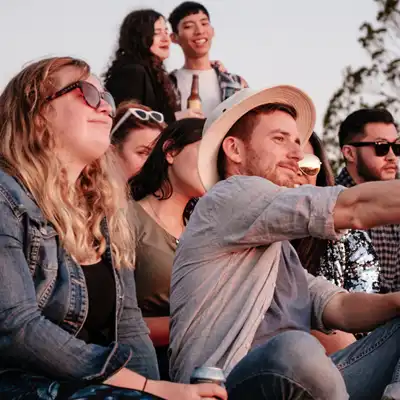 Group of friends outdoors.