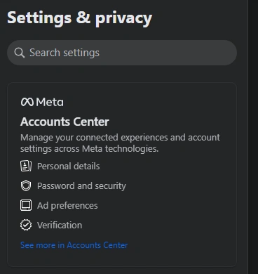 Facebook Accounts center.webp