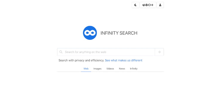 Infinity Search one of the best search engine aggregator focused on privacy