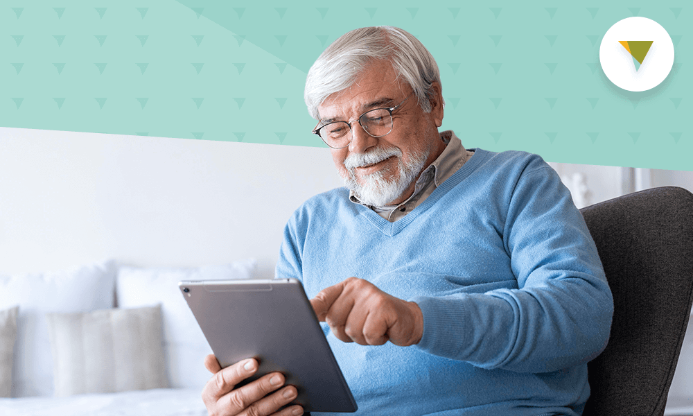 Man on tablet