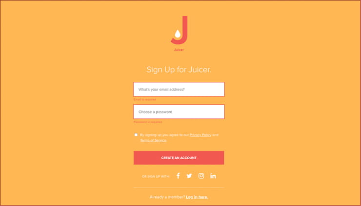 Juicer custom Twitter widget sign up