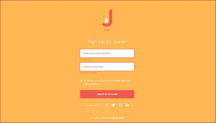 Juicer tilpasset Twitter widget registrer deg