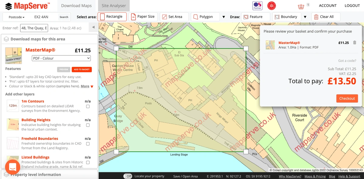 MapServe Basket Preview