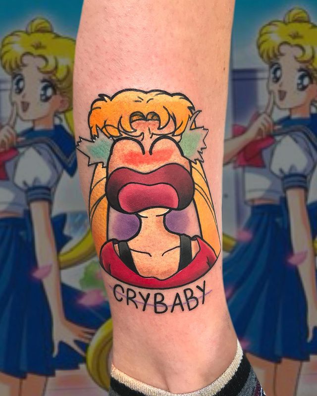 sailor moon tattoo crying anime