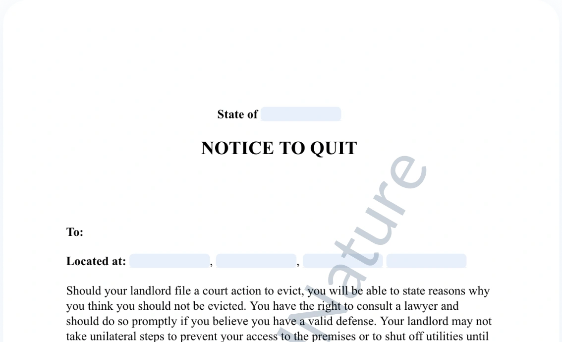 Notice to Quitdocument preview