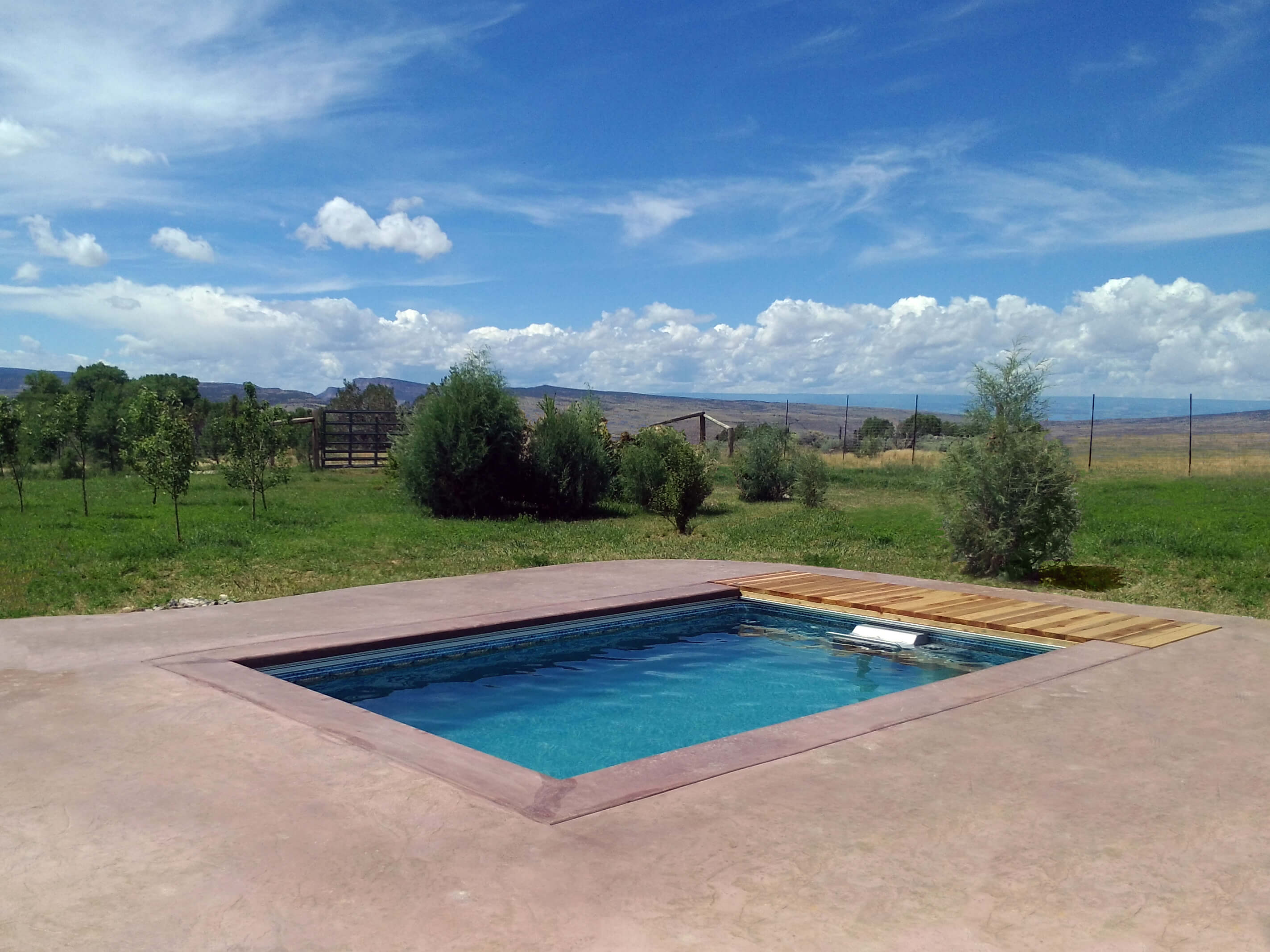 a fully in-ground Endless Pool outdoors in Colorado.