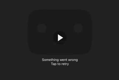 something went wrong youtube iPhone