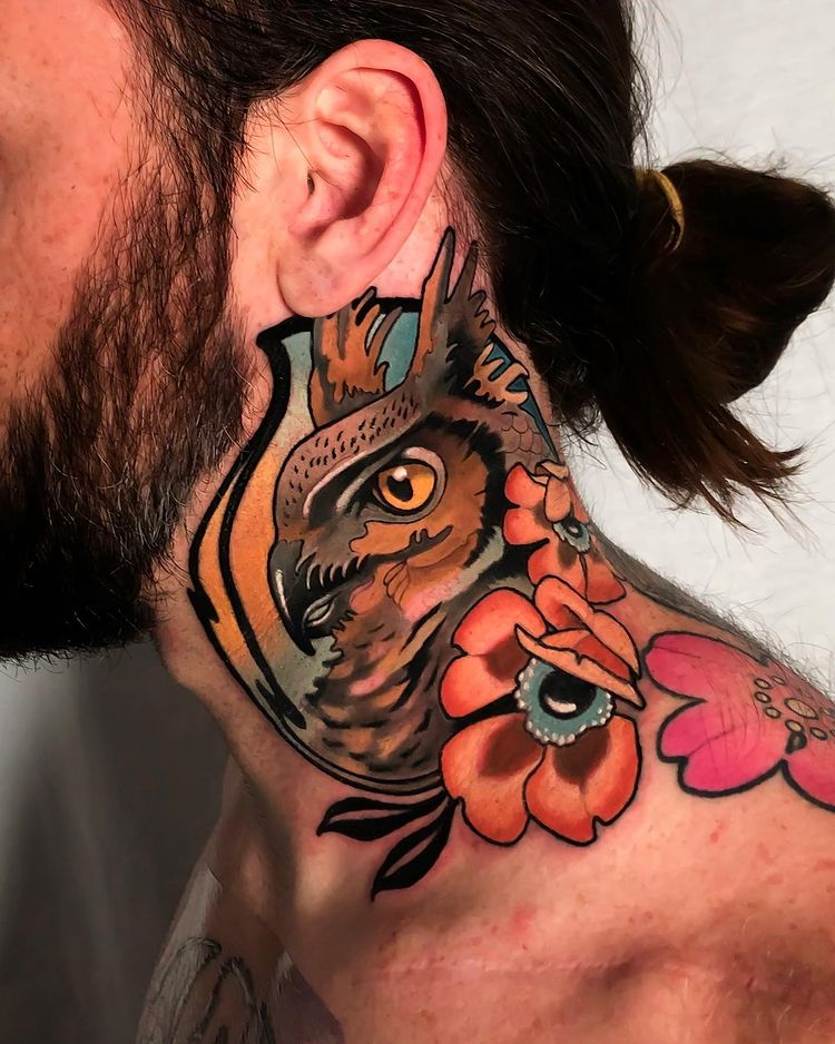 badass owl tattoo