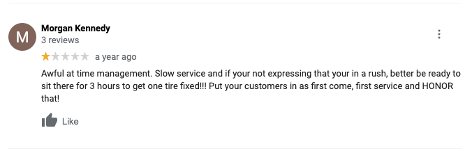 firestone - negative review - extremely slow service.png