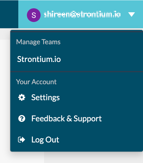 Account settings menu