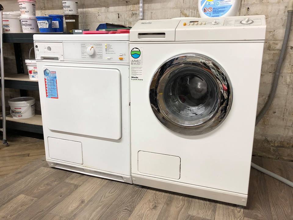 A washing machine and dryer for checking whether screen printed shirts are properly cured.