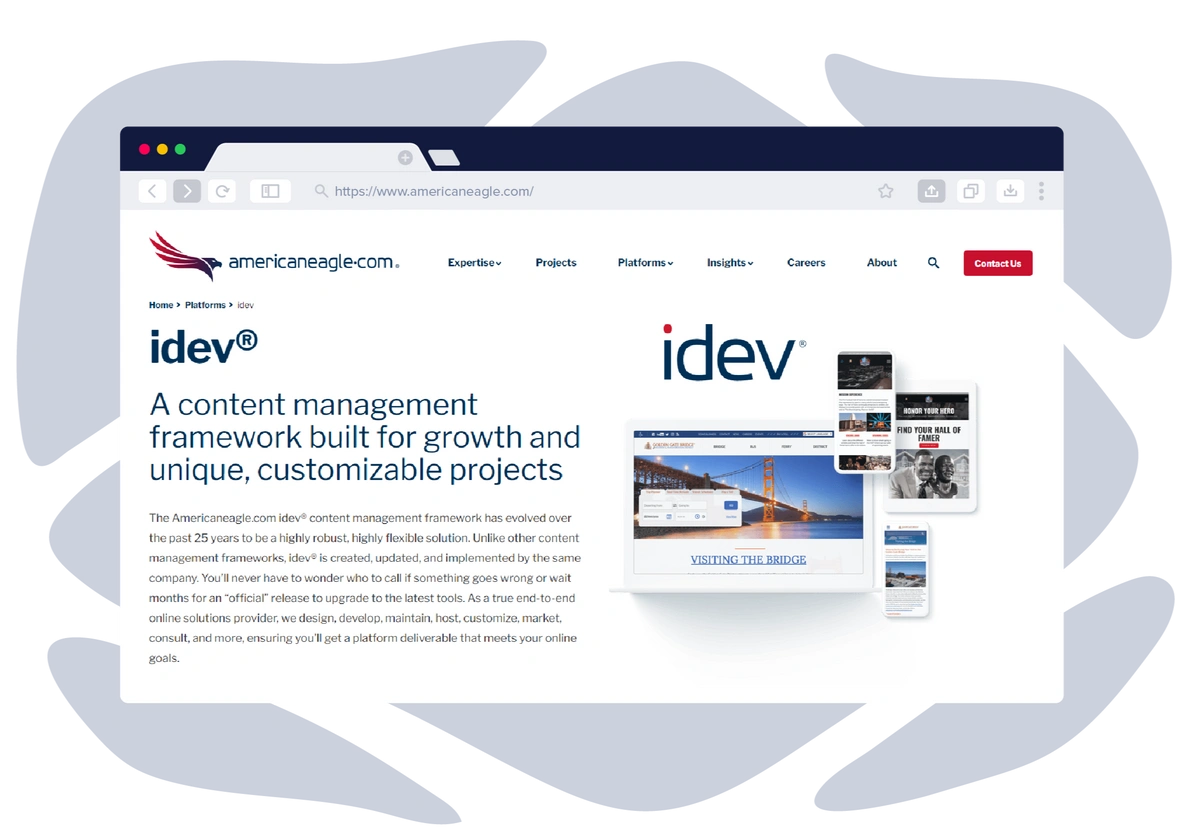 Idev homepage