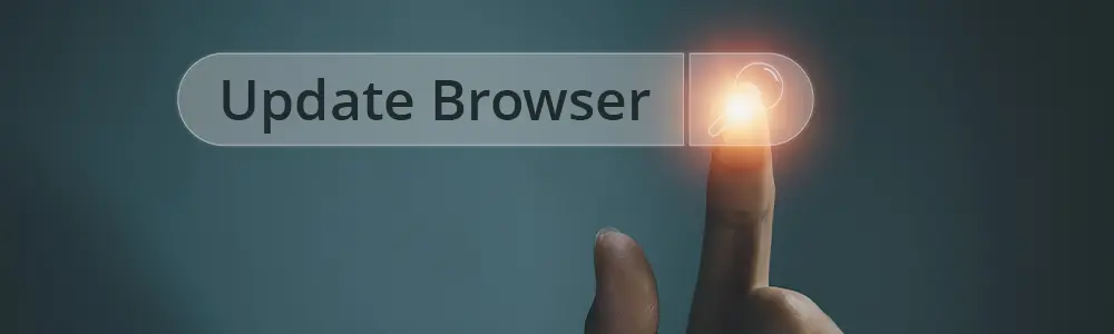 finger pushing search button in browser window