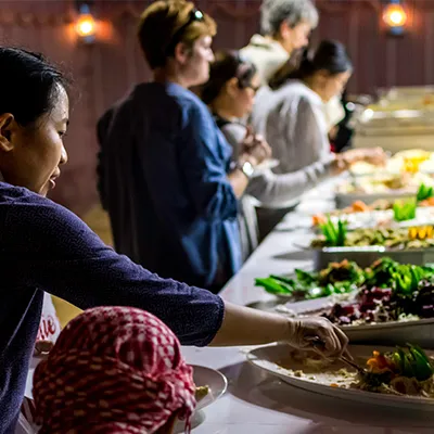 People eating on cruise ship.