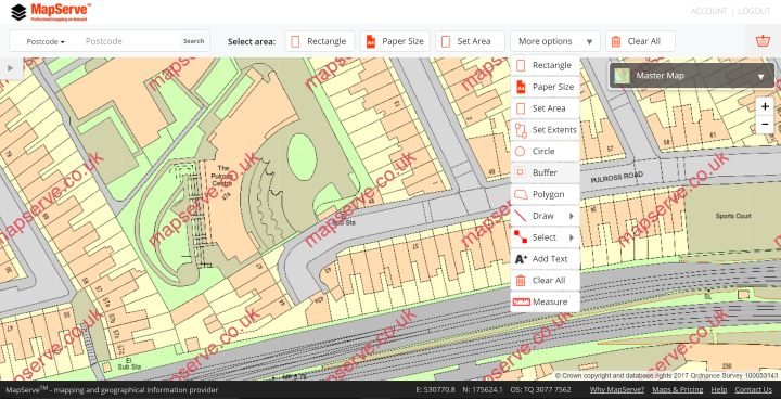 MapServe Tools selection