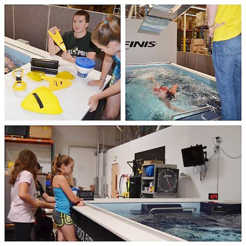 family fun at the Endless Pools Factory Showroom in Aston, Pennsylvania