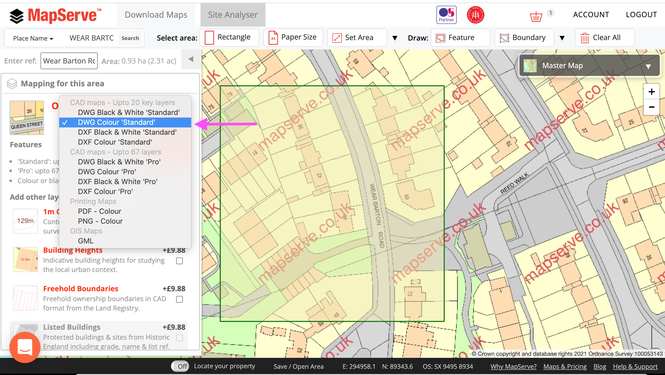 How do I create a site plan in CAD?