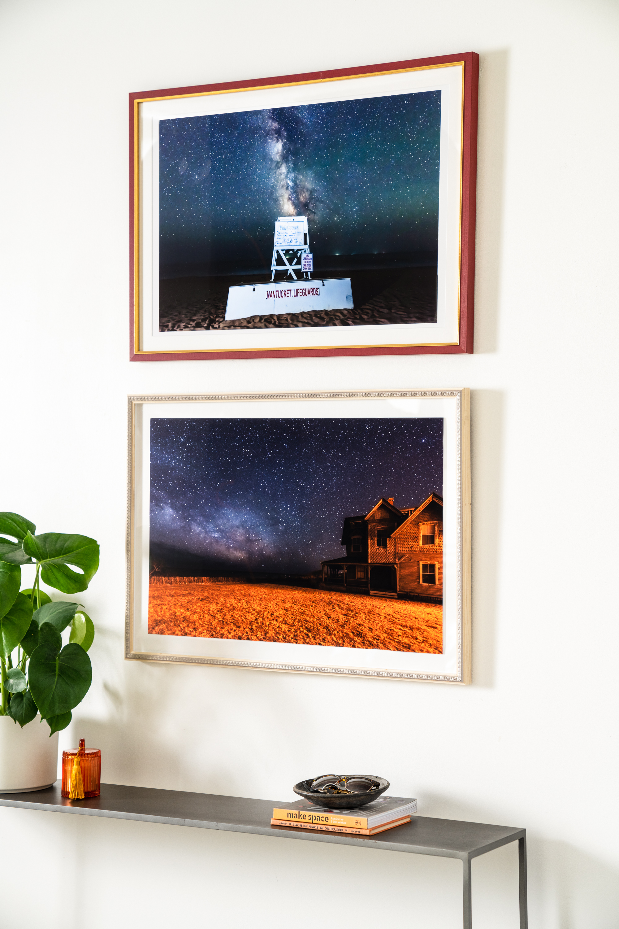frames with night time photography on top of each other