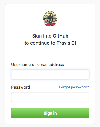 sign into travis