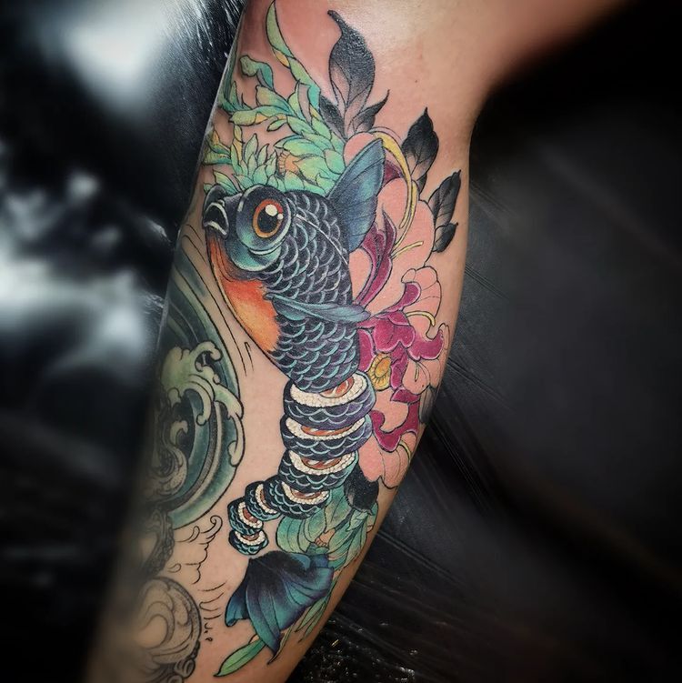 badass fish tattoo