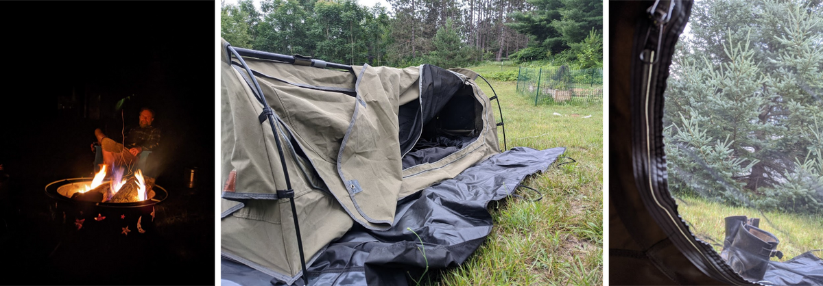 Backyard fires and backyard camping