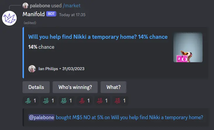 Manifold Markets Discord channel screenshot