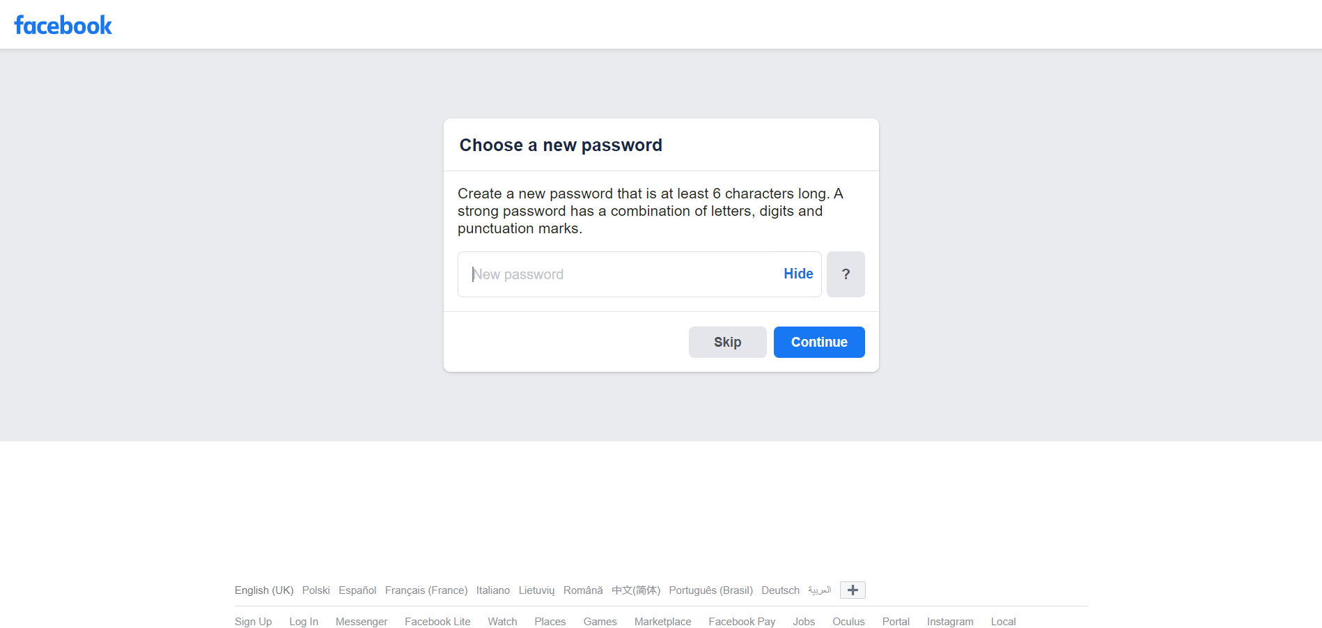 Facebook Login Account Password at www.facebook.com