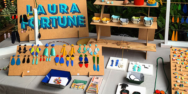 2021 Halstead Grant winner Laura Fortune jewelry display