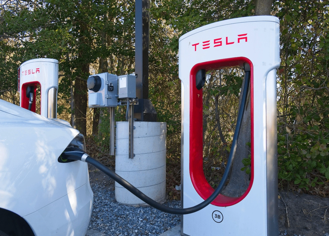 Tesla EV charging point