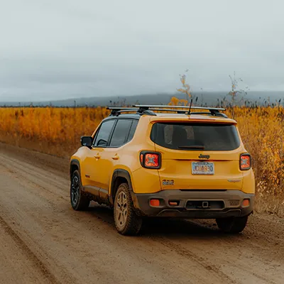 Jeep on the road.