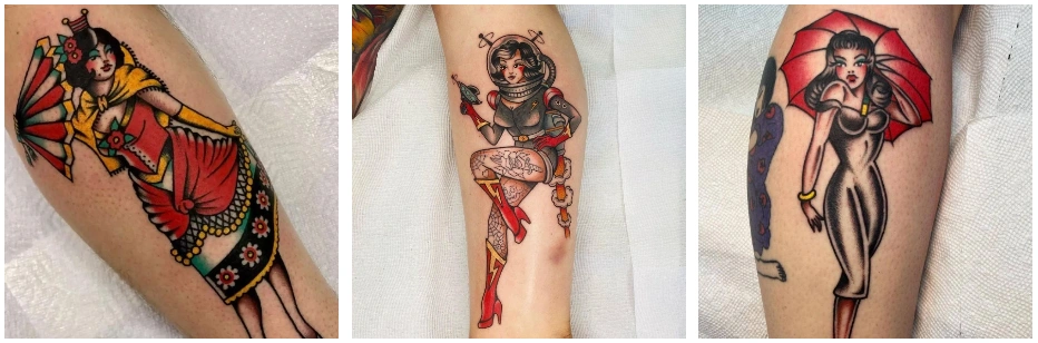 examples of pinup style tattoos