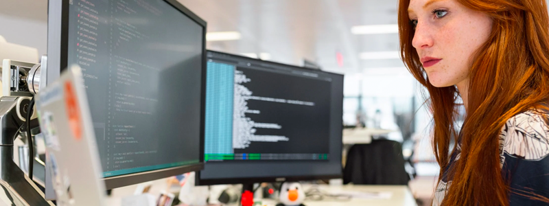 Developer using API testing automation
