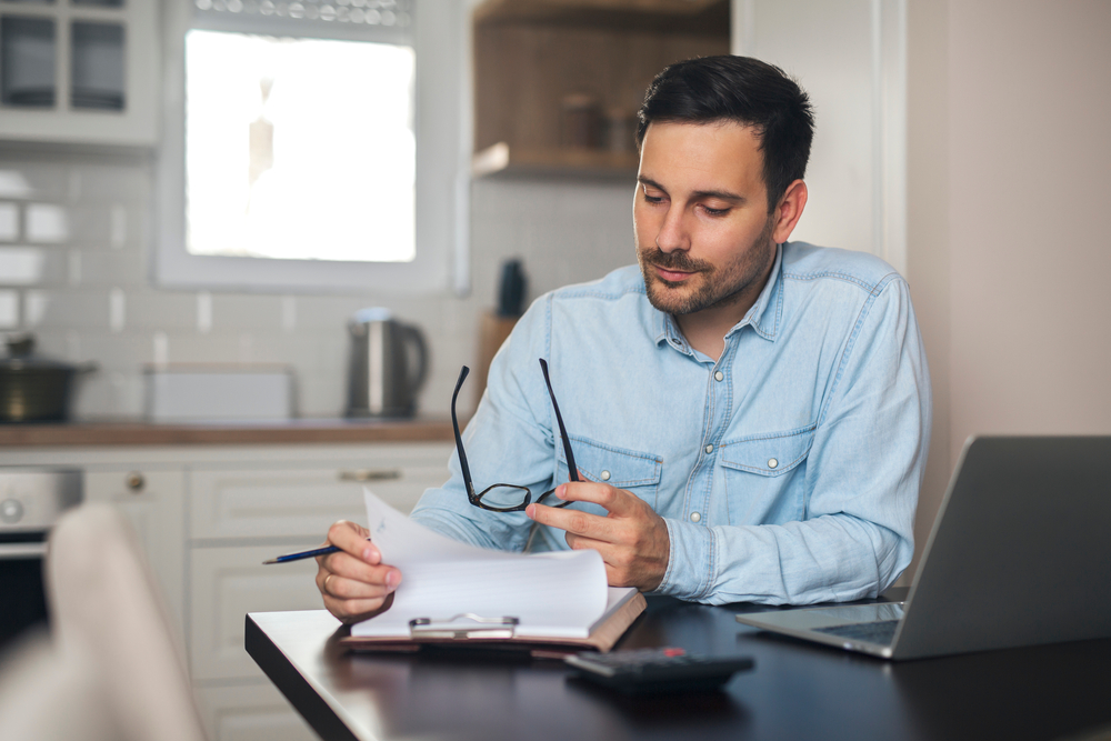 man doing paperwork