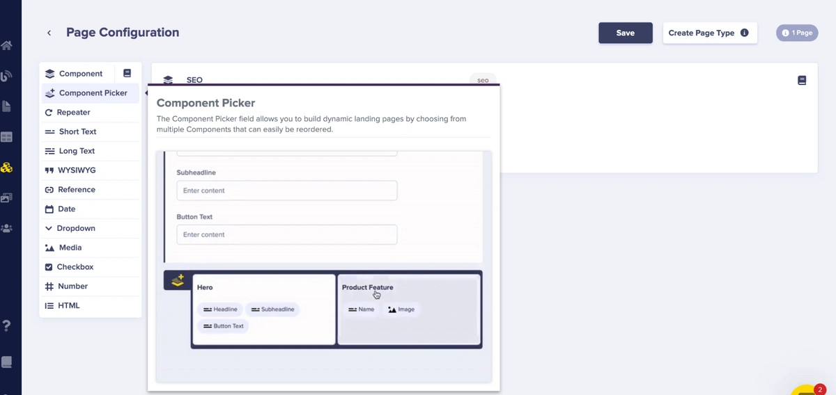 Component Picker field