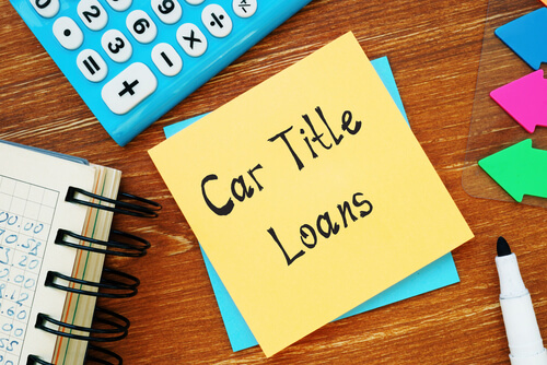 car title loans written on sticky note