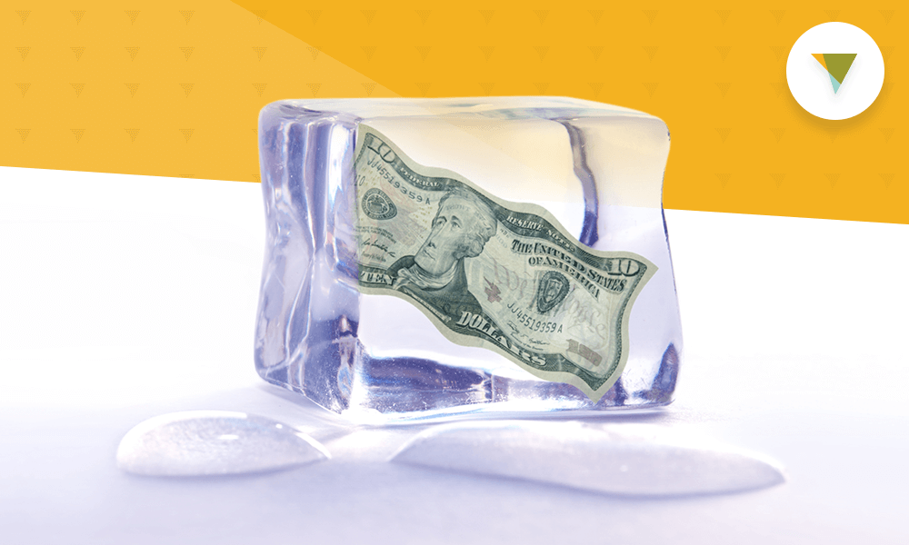 Money in an ice cube