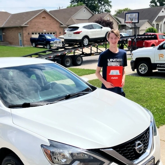 review author with their recently purchased car