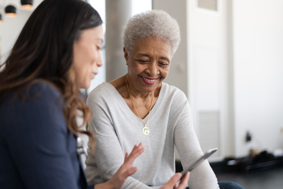 person helping beneficiary with medicare and medicaid