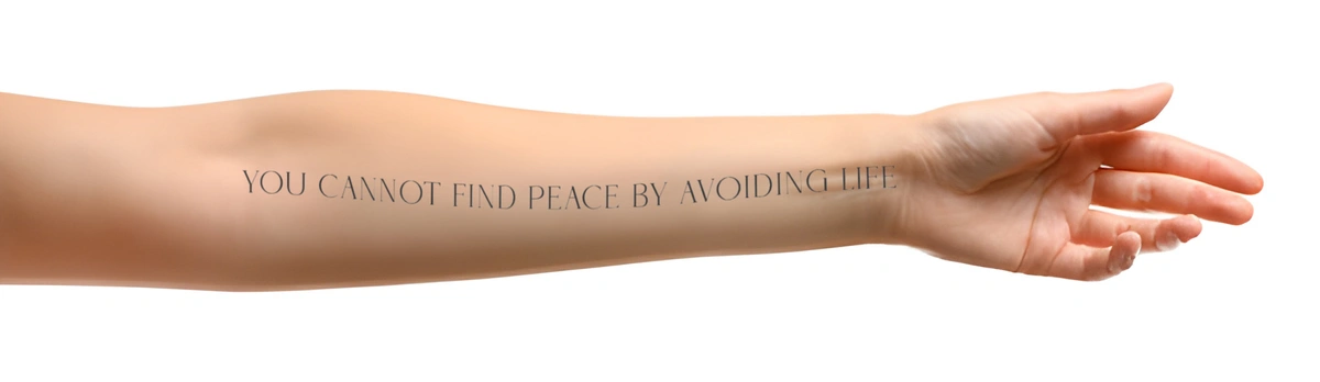 forearm typography tattoo mockup