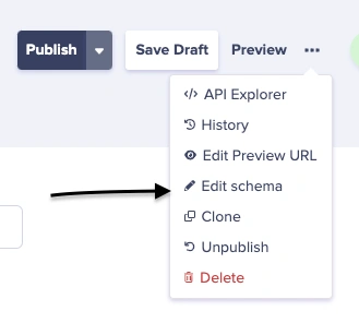 Select Edit Schema