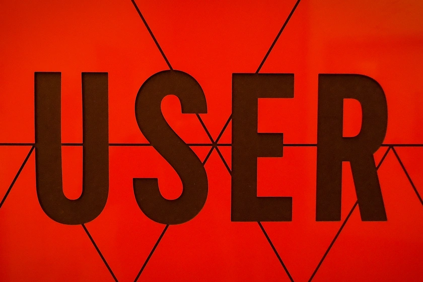 Red background with the word USER