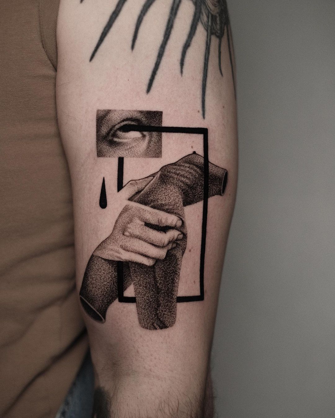 black and grey tattoo by Patryk Chybowski