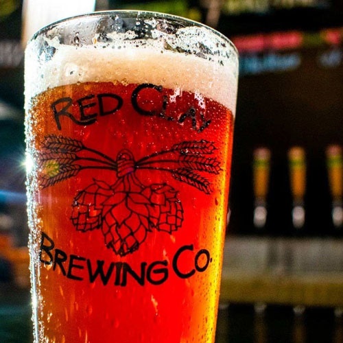Red Clay Brewing Co. beer in glass.