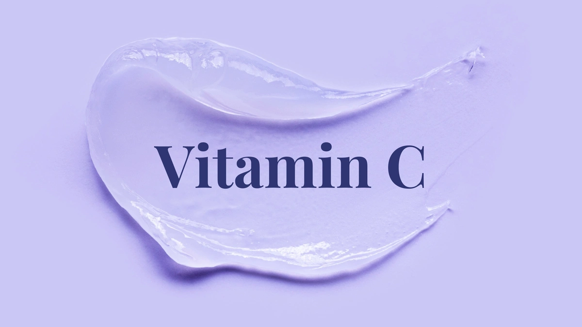 Text that says Vitamin C over an image of serum