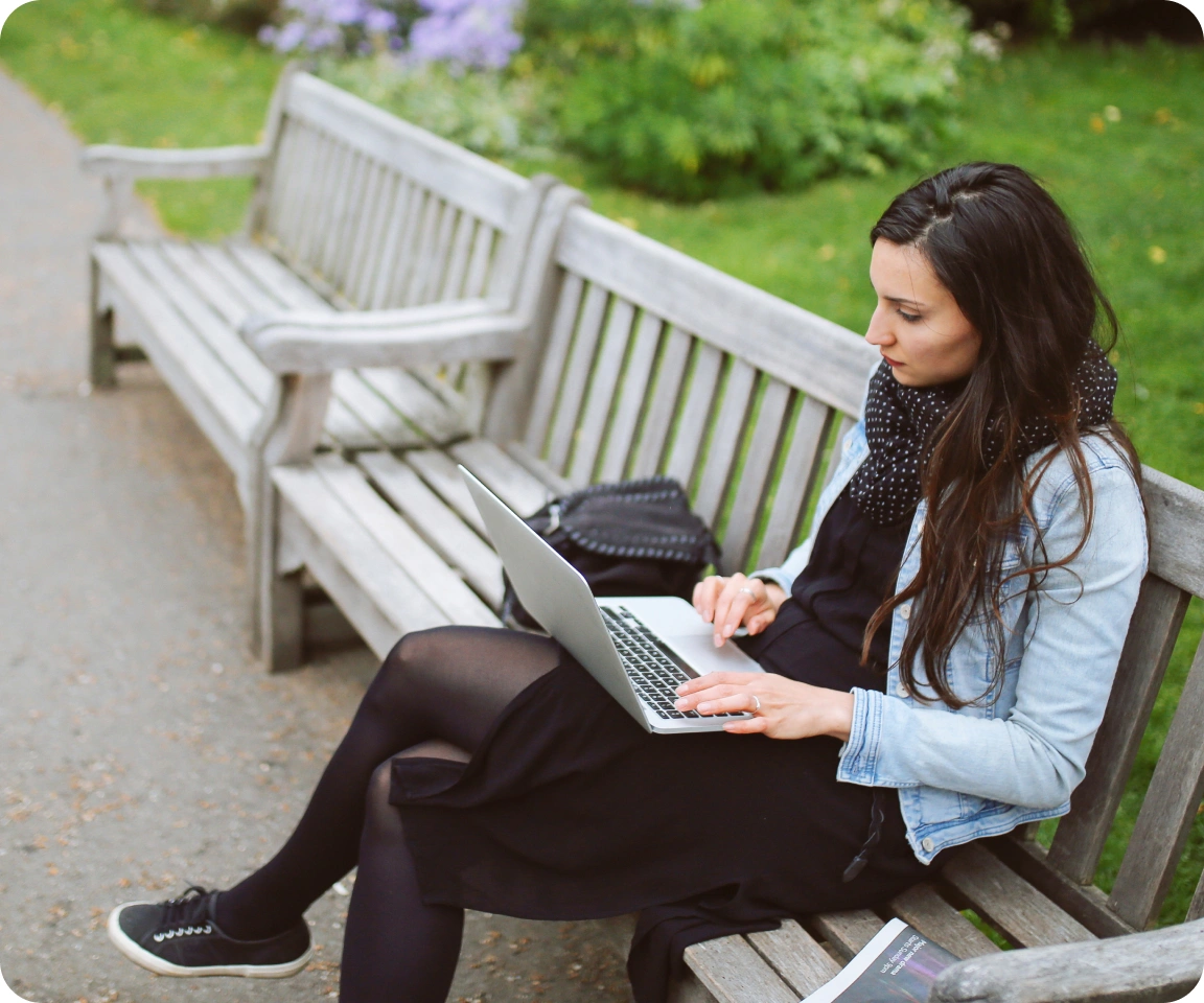 lady working in the park